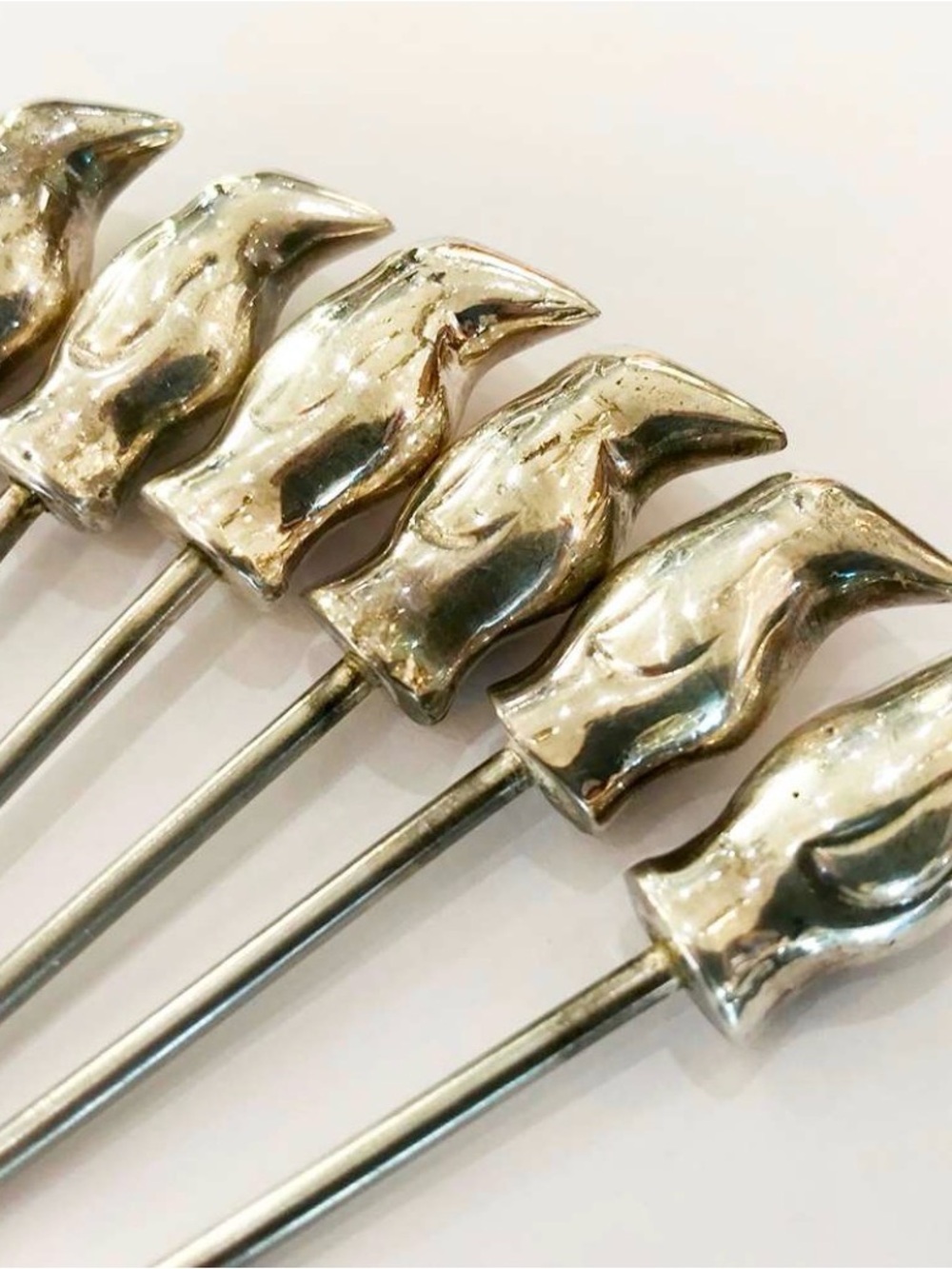 Pottery Barn VINTAGE SILVER PENGUIN MARTINI SET
